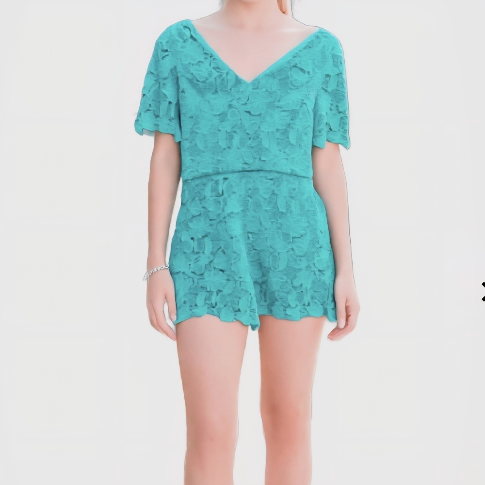 NEW Trina Turk Lace Romper Faraglioni Romper Oceano NWOT - Picture 10 of 14